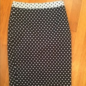 Polka dot pencil skirt